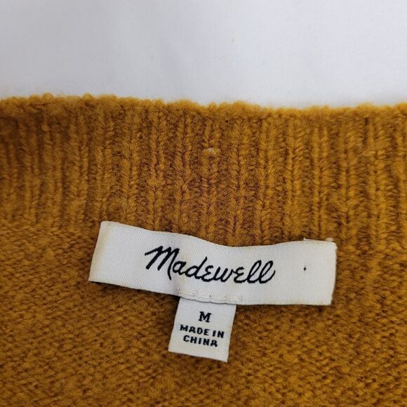 MADEWELL rust tier ruffle sleeve pullover sweater in coziest yarn M - Picture 5 of 12